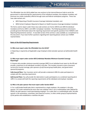 ACA Reporting FAQs