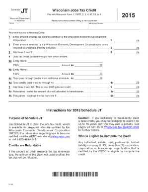 Wisconsin Jobs Tax Credit Schedule