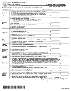 Iowa Itemized Deductions Form 2015