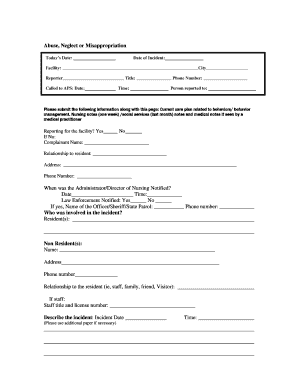Abuse Neglect Misappropriation Report Form