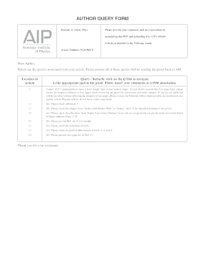 Journal of Chemical Physics Author Query Form