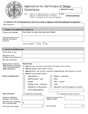 Certificate of Design Compliance Application