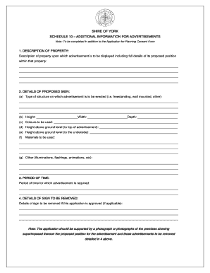 UK Advertisement Planning Consent Form
