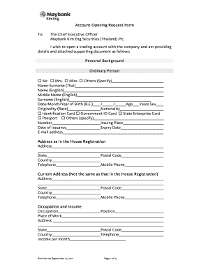 Maybank Kim Eng Securities Account Opening Request Form