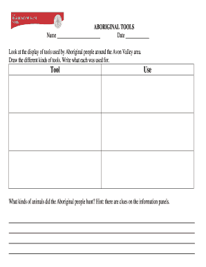 Aboriginal Tools Activity Sheet