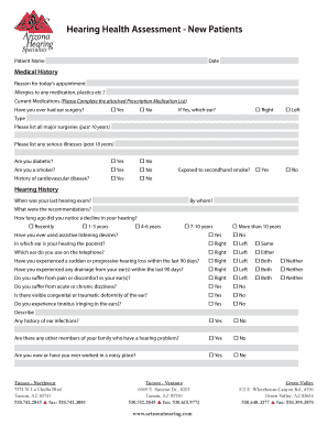 Hearing Health Assessment Form