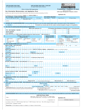 HDFC Multiple Yield Fund Application Form