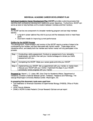 Individual Academic Career Development Plan