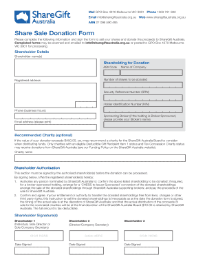 Share Sale Donation Form