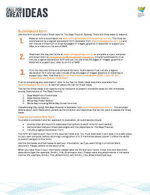 The Bays Precinct Great Idea Submission Form