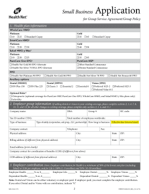 Small Business Group Service Agreement Application