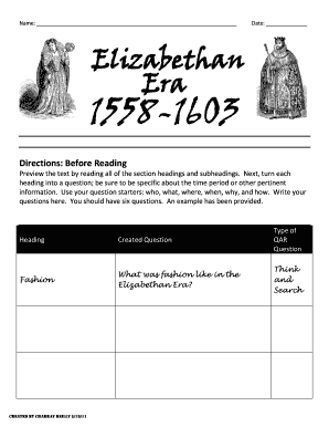 Elizabethan Era Study Guide