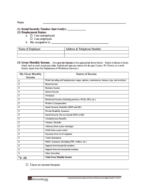 Financial Declaration Form