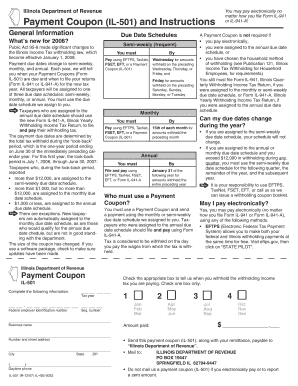 Illinois Withholding Tax Payment Coupon IL-501