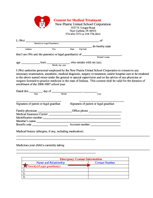 Consent for Medical Treatment