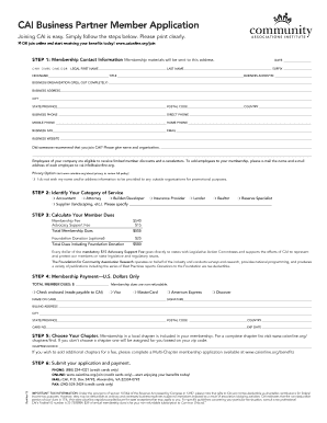 CAI Business Partner Member Application