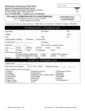 Massachusetts Streptococcus Pneumoniae Case Report