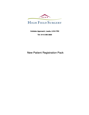 New Patient Registration Pack