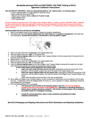 Bordetella Pertussis Testing Request Form