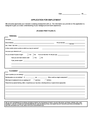 Application for Employment