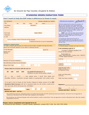 St Vincent de Paul Society Donation Form