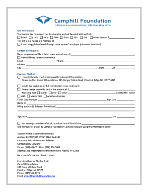 Camphill Foundation Donation Form
