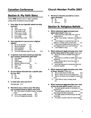 Canadian Conference Church Member Profile