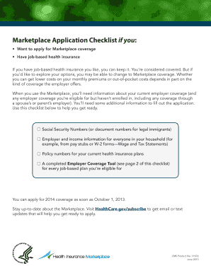 Marketplace Application Checklist
