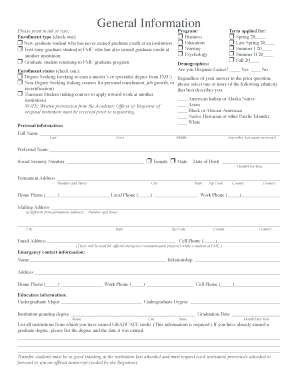Graduate Application Form
