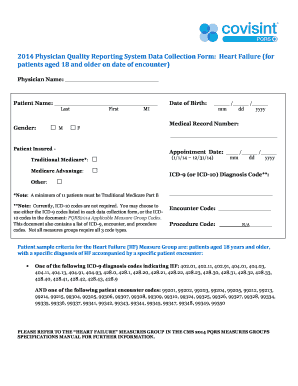 Physician Quality Reporting System Heart Failure Form