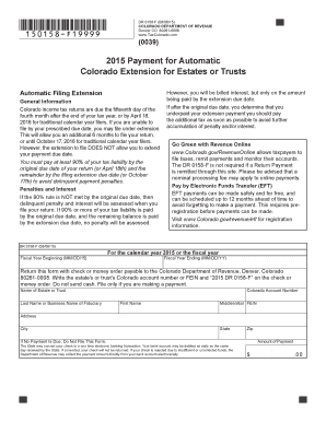 Colorado Extension for Estates or Trusts