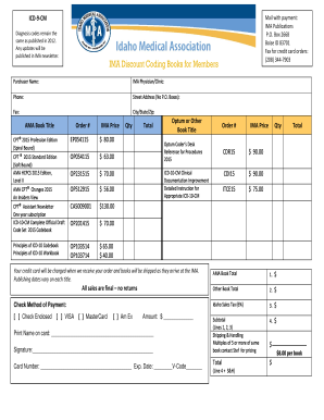 IMA Medical Coding Book Order Form