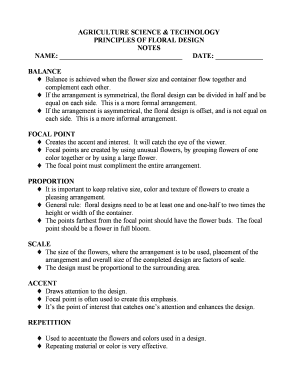 Floral Design Principles Notes