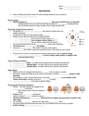 Static Electricity Worksheet