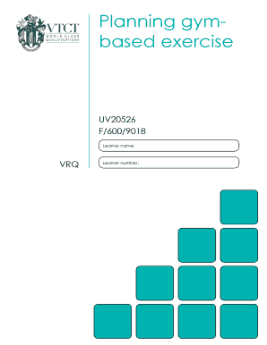 VTCT Planning Gym-Based Exercise Certificate