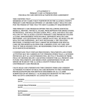 Primary Care Authorization Form