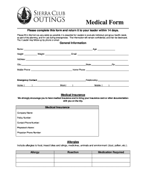 Trip Medical Form
