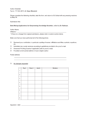 Author Checklist Form