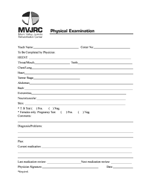 Youth Physical Examination Form