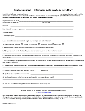 Aiguillage du client –– Information sur le marché du travail (IMT)