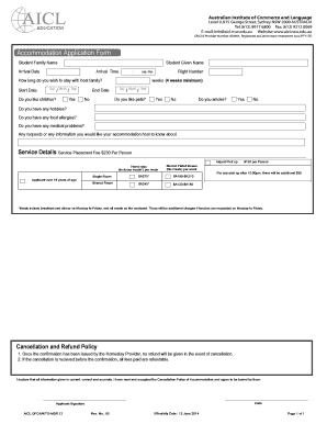 Australian Student Homestay Application Form