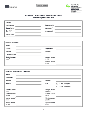 Learning Agreement for Traineeship