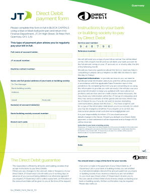 Guernsey Direct Debit Payment Form