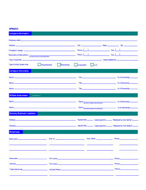 SPEDCO Business Application Form