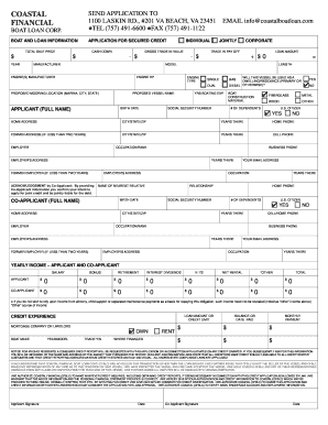 Boat Loan Application Form