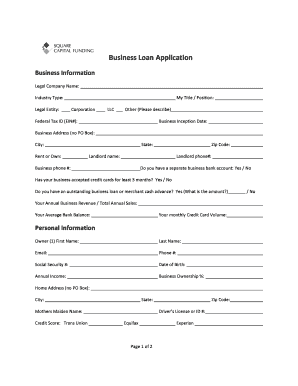 Business Loan Application Form