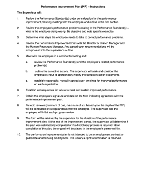 Performance Improvement Plan Template
