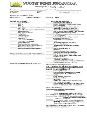 Mortgage Loan Processing Checklist