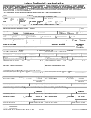 Uniform Residential Loan Application