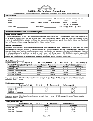 2013 Benefits Enrollment Form